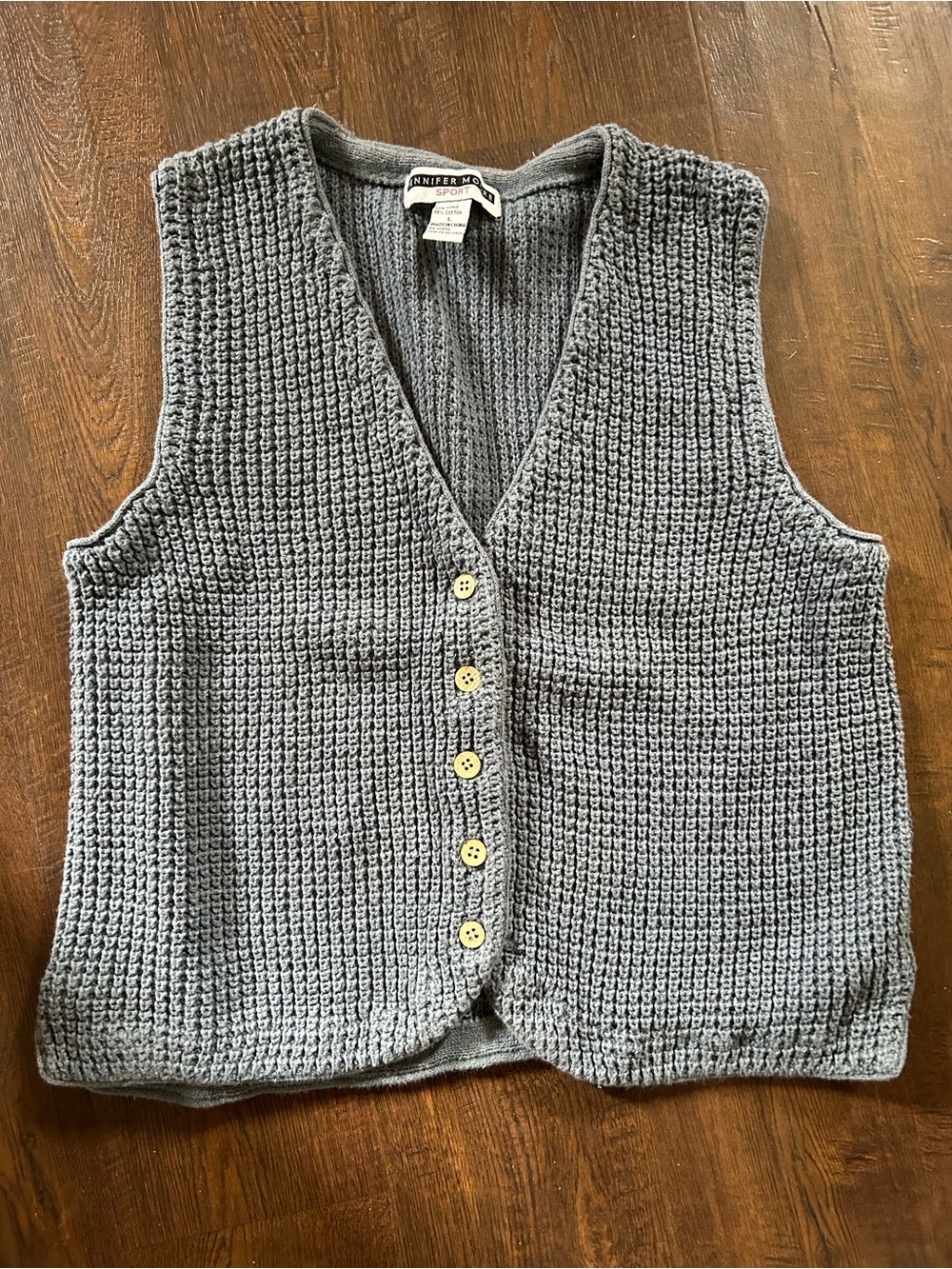 Vintage Button-Front Vest Sweater